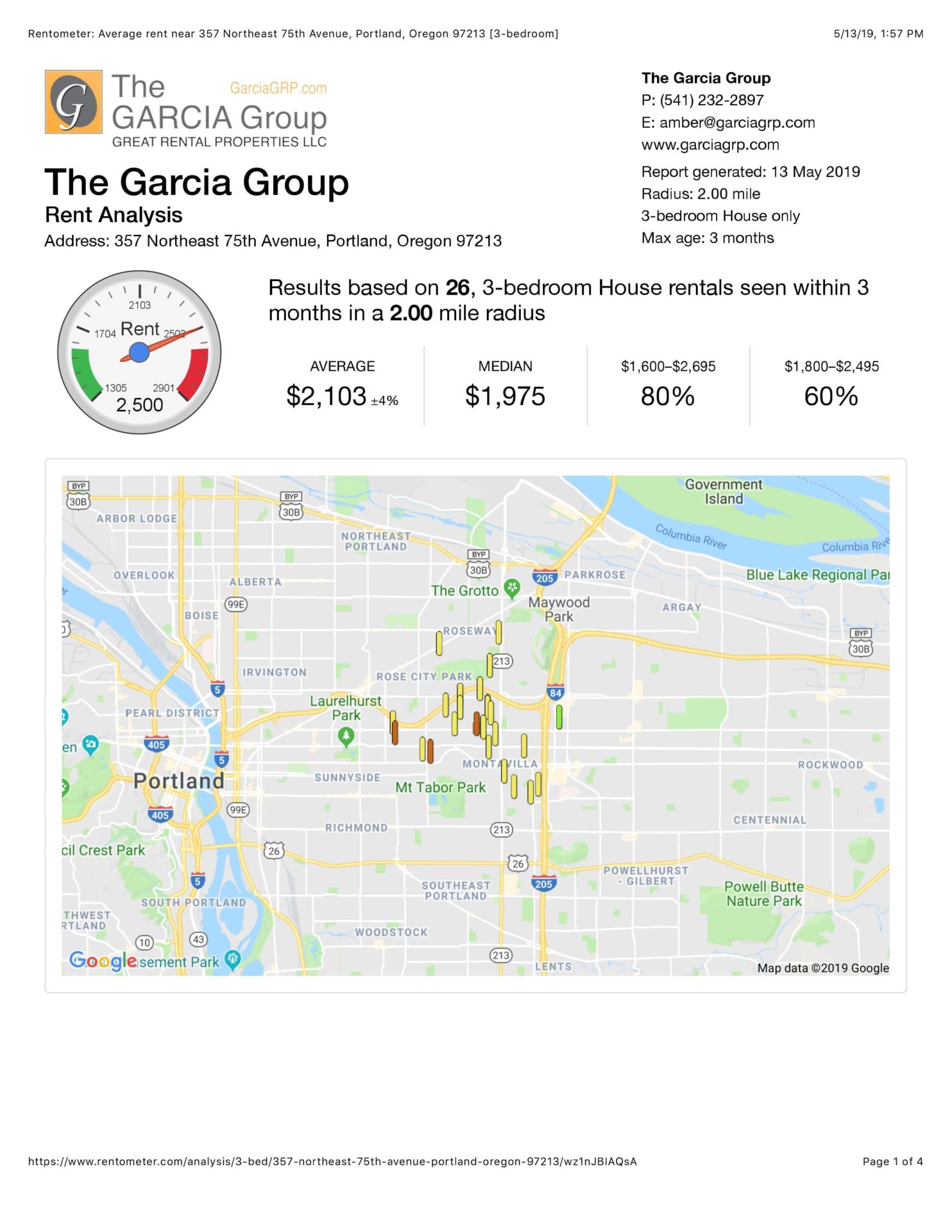 An image of The Garcia Group Rent Analysis