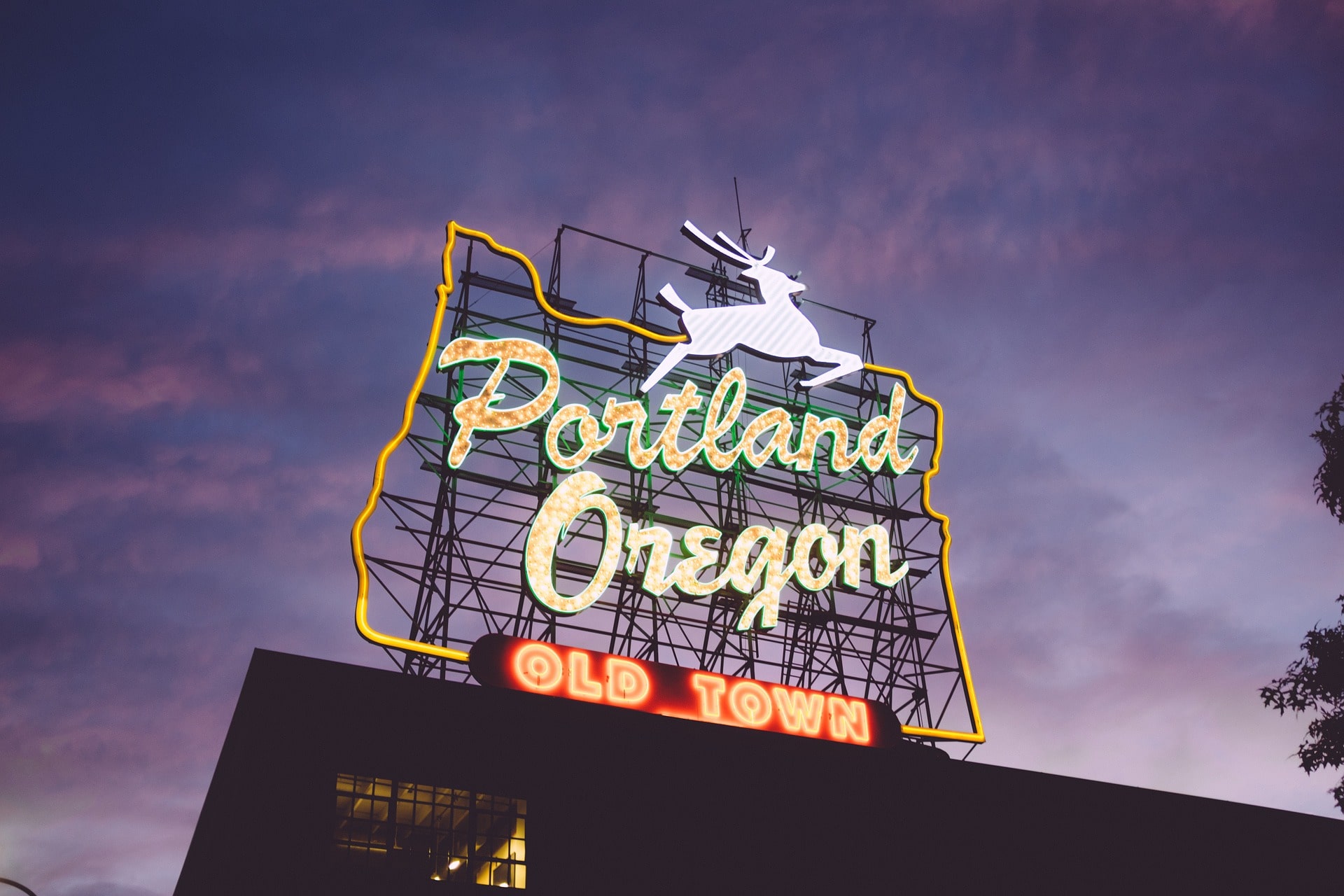 Portland Oregon Old Town Glow Board